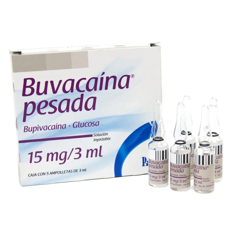 Clorhidrato de bupivacaína Buvacaína Pesada 3 ml 5 Piezas