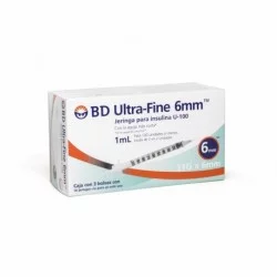 Jeringa para Insulina Ultra Fine 1 ml 31 G x 6 mm 30 Piezas