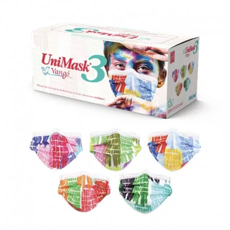 Cubre Bocas Unimask3 Colores Vango 50 Piezas